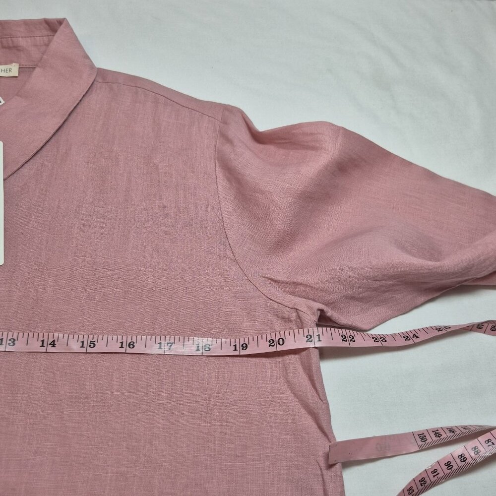 Eileen Fisher Women's Shirt Size Classic Long Sleeve Button Up Pink Pale (60) - Picture 5 of 12